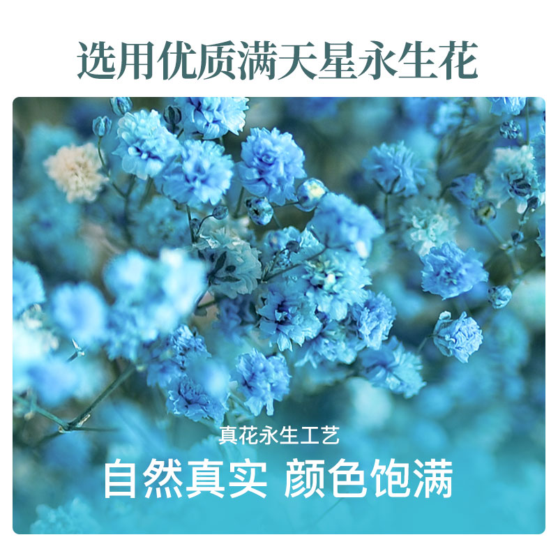 新品满天星花束干花玫瑰永生花生日送女友闺蜜表白订婚毕业情人节