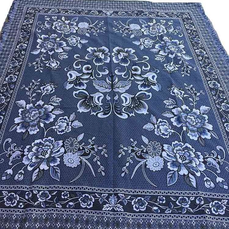 线毯加厚老式f粗布线毯纯棉毯床单毯子加厚加密大炕单沙发巾流苏