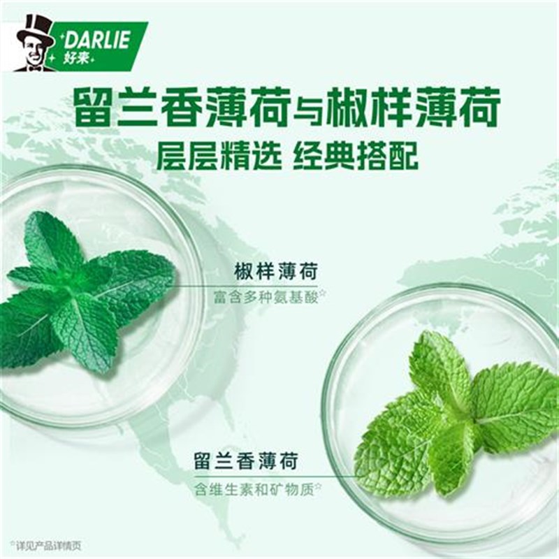 DARLIE好来原m黑人茶倍健超白双重薄荷牙膏11支便携清新家庭装