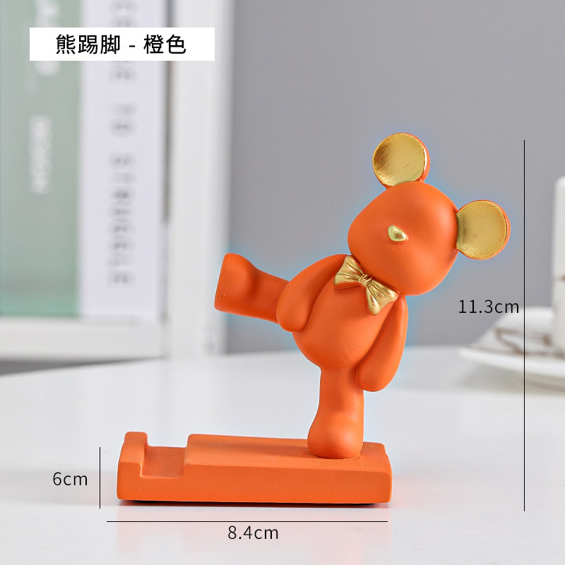 速发可爱暴力熊手机支架办公室好物桌面装饰品摆件女生房间创意小