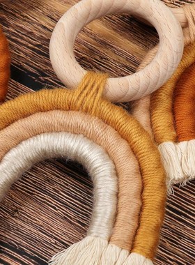 Rainbow Teething Toys Safe Organic Wooden Ring Baby Wood Te