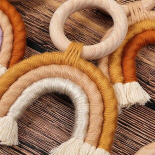 Rainbow Teething Toys Safe Organic Wooden Ring Baby Wood Te