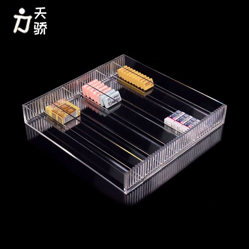 精品文具工具胶带展示架任意分隔亚克力橡皮擦纸用品收纳盒陈列架