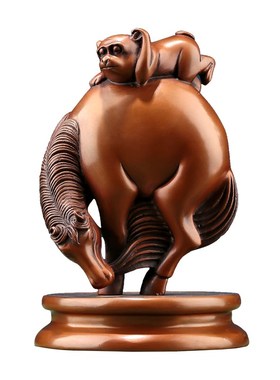 纯紫铜摆件《马上封侯》工艺品家居饰品客厅办公室桌面装饰礼品