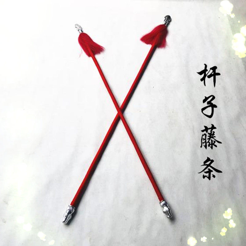 速发厂家直销滕杆红缨枪纯红色花枪戏曲京剧道具表演武术棍儿童红