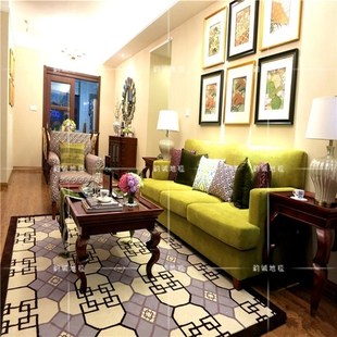 时尚简约欧式中式地毯客厅沙发茶几地毯卧室床边床尾手工晴纶地毯