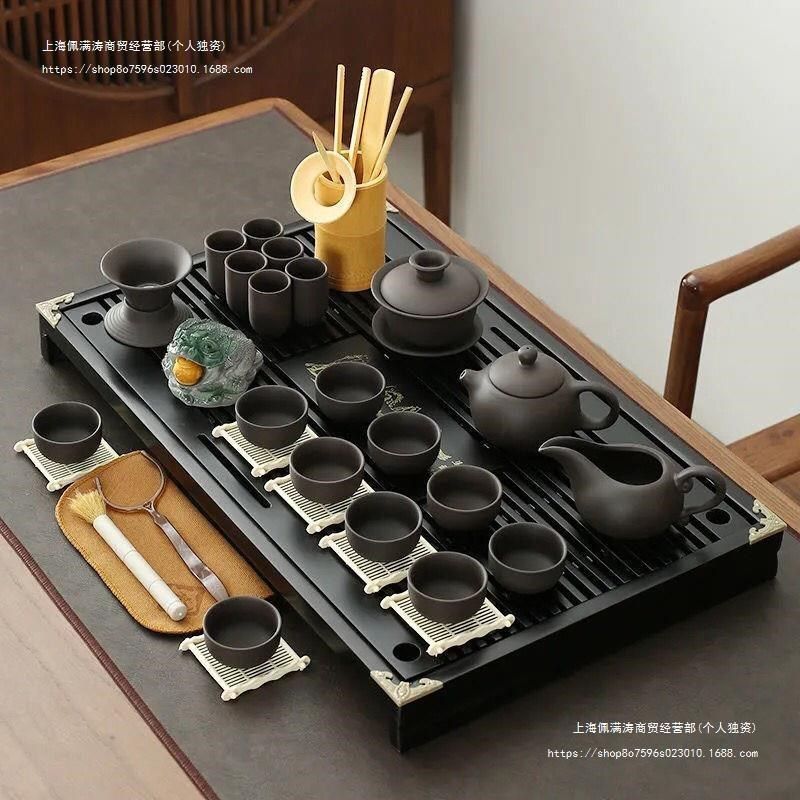 整套家用茶具套装小茶盘蓄水排水茶台紫砂功夫茶具喝茶客厅泡茶壶,餐饮具,旅行茶具,淘宝优惠券,粉丝福利购,淘宝优惠卷