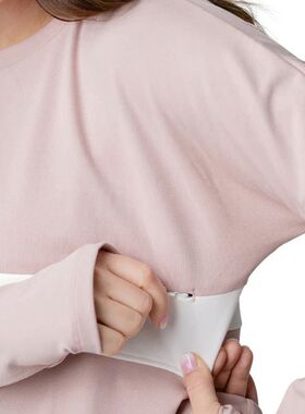 加绒保暖哺乳卫衣秋冬辣妈遮屁股中长款时K尚休闲宽松喂奶上衣冬