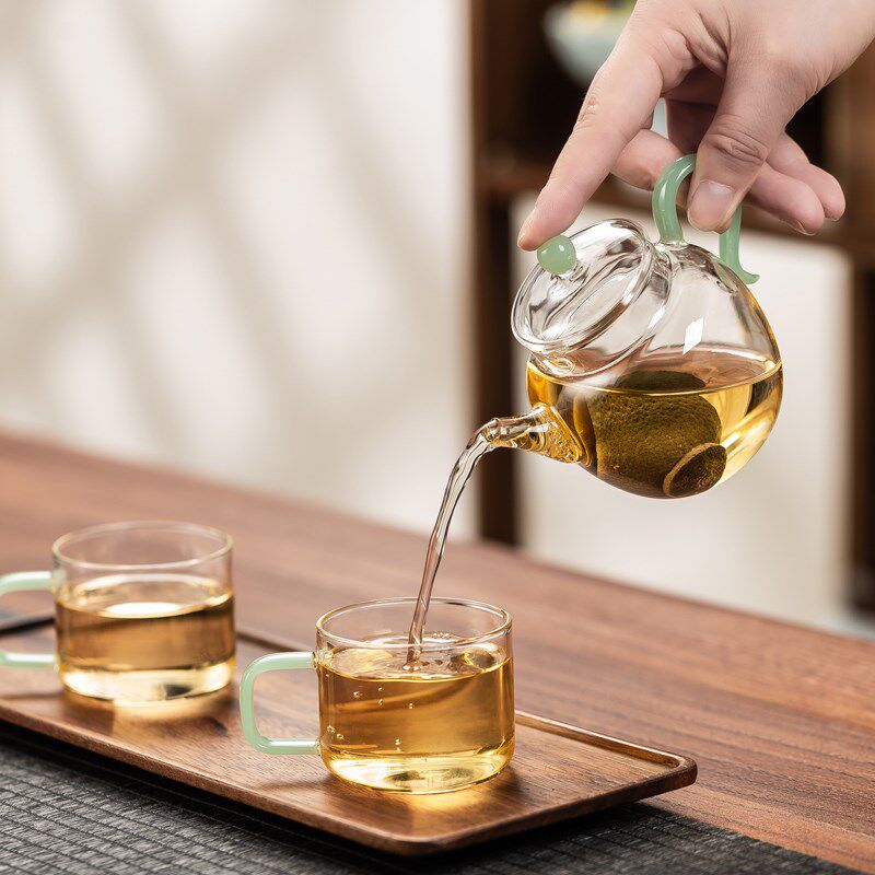 小茶壶一人用迷你泡茶壶高硼硅玻璃茶壶可电陶炉加热耐高温花茶壶