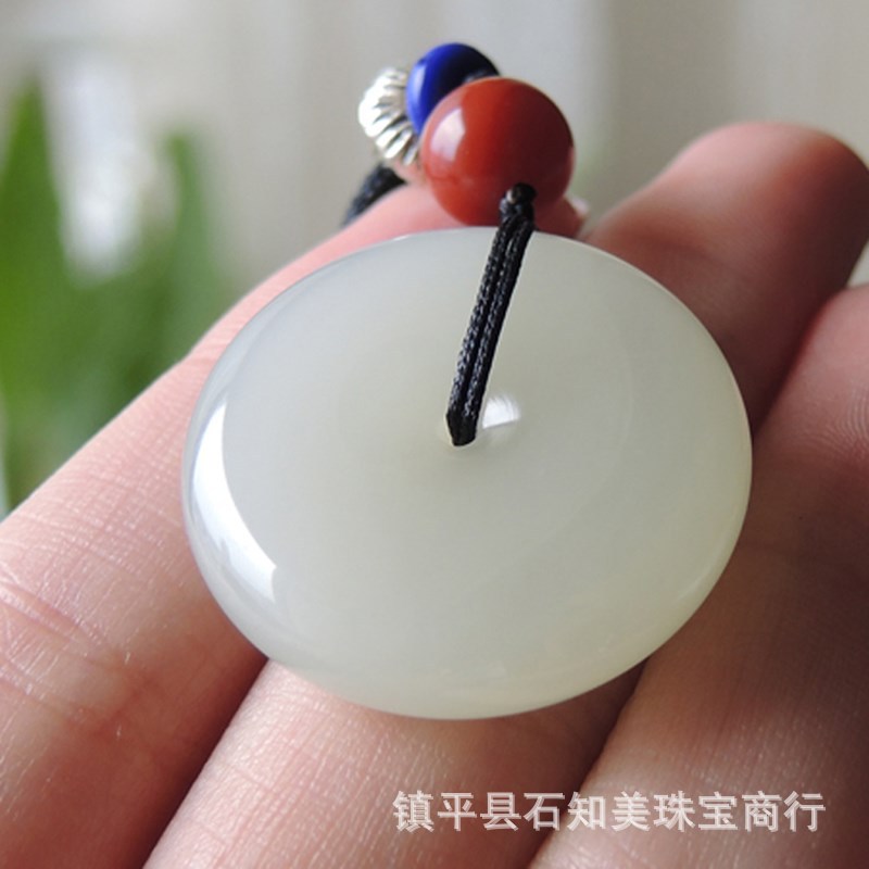 极速发货新疆和田玉青白玉v平安扣吊坠羊脂男女款玉石玉器挂件