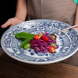 陶瓷手绘大盘子高级感家用特大号大盘鸡剁椒鱼头大盘子海鲜盘
