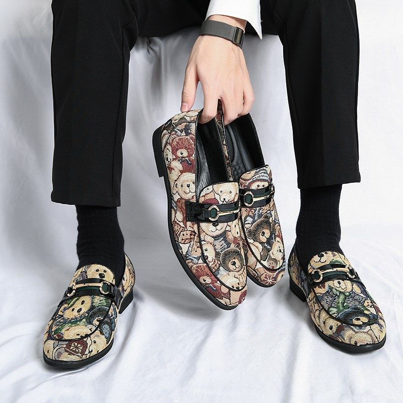 大码4546花色布面豆豆鞋男夏季懒人无鞋带发型师夜店涂鸦帆布皮鞋,流行男鞋,乐福鞋（豆豆鞋）,淘宝优惠券,粉丝福利购,淘宝优惠卷