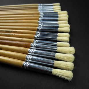 Trition 3Pcs Bristle Hair Oil Paint Brush Acrilic Set Round