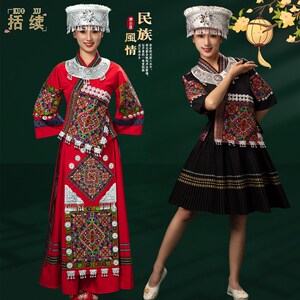 工厂销贵州苗族服饰女侗族民族风舞台演出服刺绣T湘西苗家跳舞表