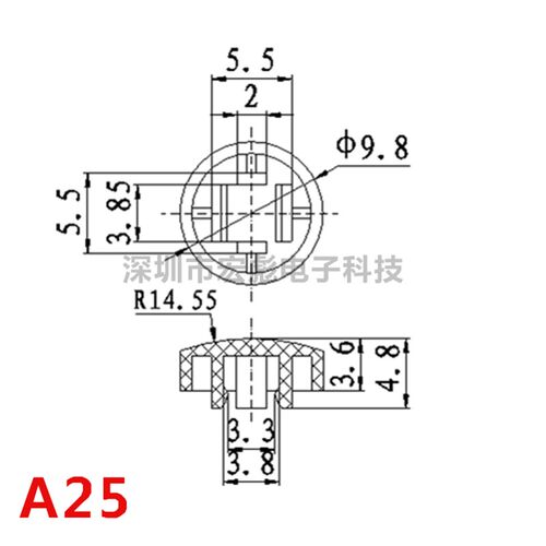 A25按键帽 圆形按钮开关帽 B3F-4055/4050 12*12*7.3轻触开关帽子