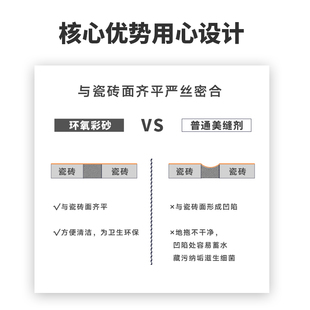 水性环氧彩砂美缝剂瓷砖地砖专用美缝剂家用防水美缝勾缝胶彩沙黑
