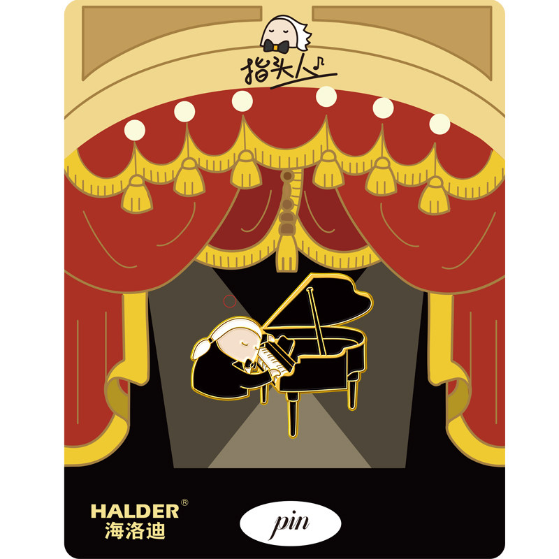海洛迪 指头人交响乐团钢琴竖琴乐器徽章音乐演奏家礼物胸针 7款