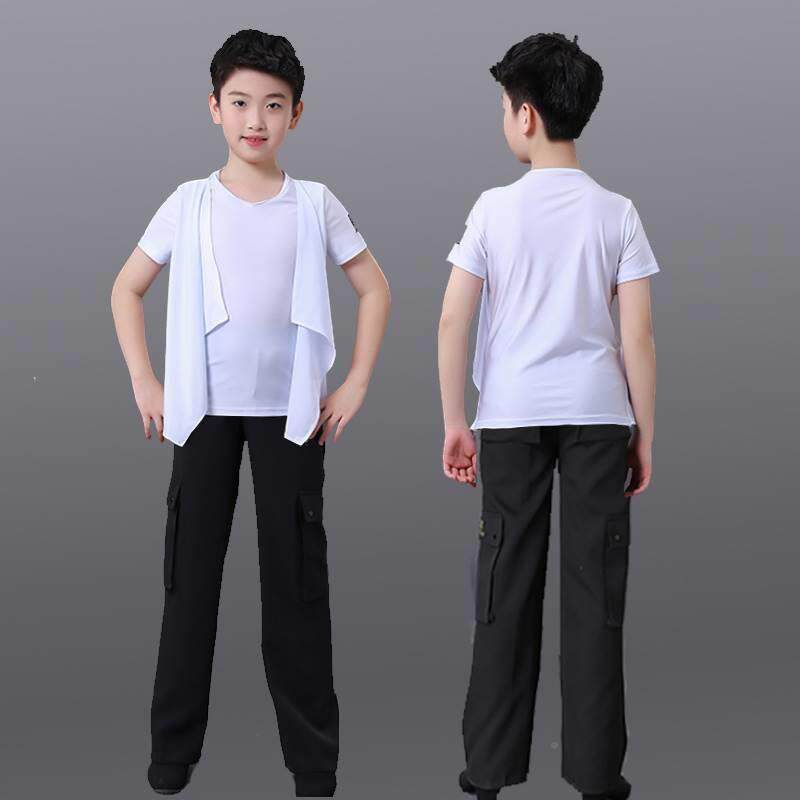 l儿童丁服季蹈男秋童r拉丁舞服长袖培训练功套装夏表演比拉赛