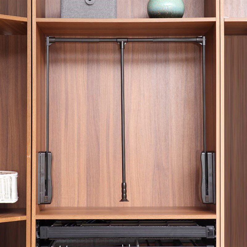 简易衣柜内衣橱升降下拉式挂衣架高柜F衣帽间双缓冲衣橱挂衣杆黑,基础建材,衣杆,淘宝优惠券,粉丝福利购,淘宝优惠卷