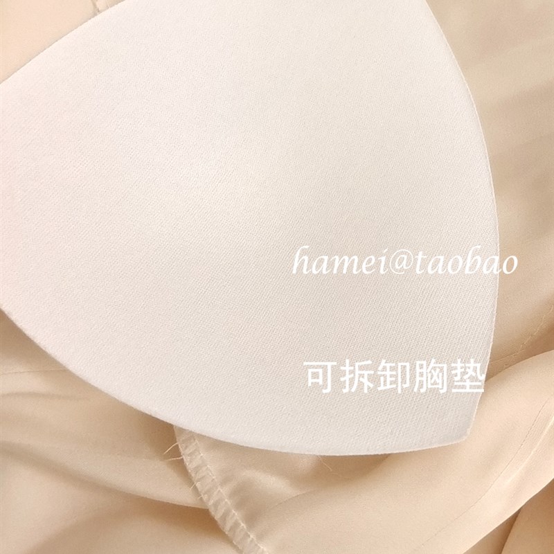 『纯欲风』冰丝睡衣n女春秋提花长袖带胸垫可外穿高级感家居服套