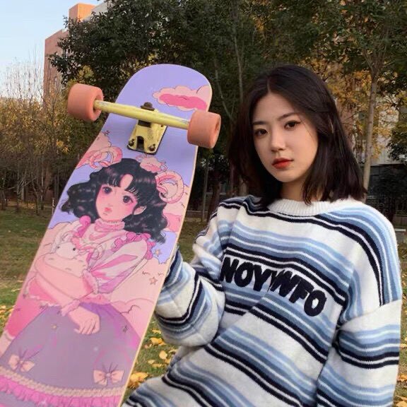 滑板长板初学者女生喵板成年G男生青少年大舞板儿童四轮