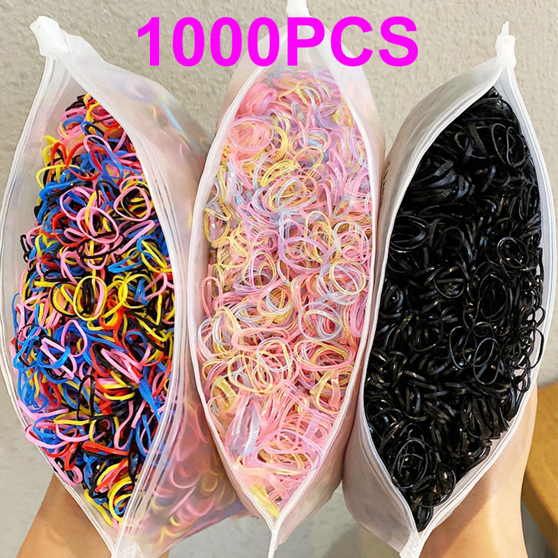 推荐1000pcs Girls Nylon Rubber Band Elastic Hair Bands Headb