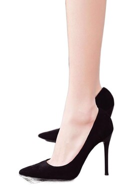 黑色高跟鞋女20j23新款职业绒面细跟尖头单鞋7cm浅口百搭工作女鞋