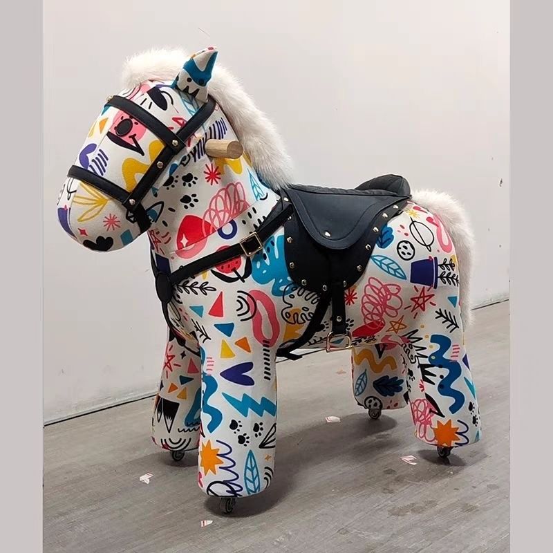 法式滑行木马坐凳可自由骑行儿童小马椅子生日玩具礼物家居装饰,家居饰品,落地摆件,淘宝优惠券,粉丝福利购,淘宝优惠卷