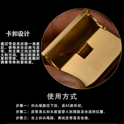 皮带扣头自动扣316不锈钢 男士正装商务潮流裤带配件配3.5cm腰带