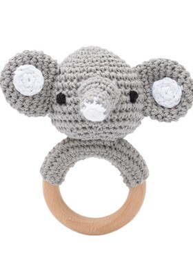小众高货Wooden Rattle Baby Teether for Kids Teething Rings A