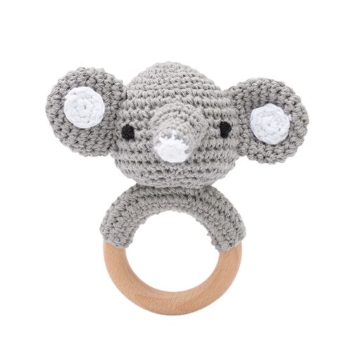 小众高货Wooden Rattle Baby Teether for Kids Teething Rings A