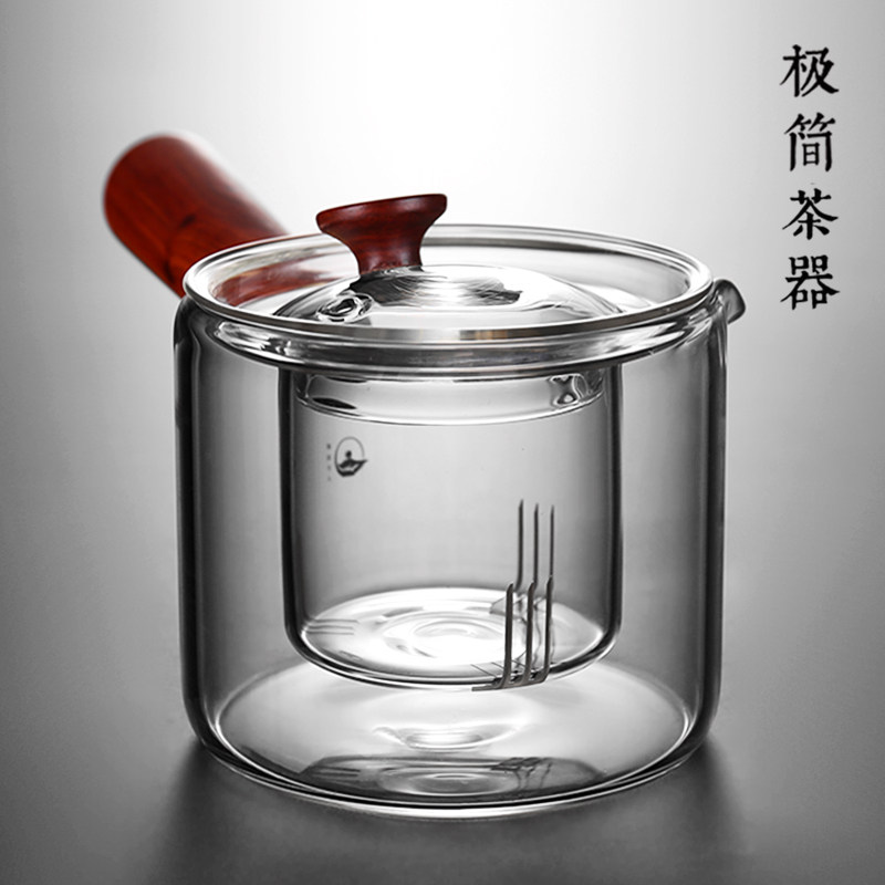 新羽玻璃泡茶壶侧把过滤煮茶器单壶电陶炉耐高温花茶家用茶具套装
