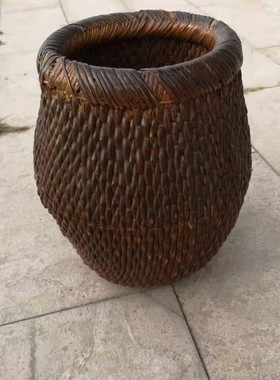 民俗老物件农h村怀旧农具摆件木桶提篮斗笠米升簸箕木犁搓衣板道