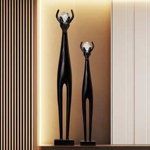 艺术鹿大摆件入户玄关旺宅家居装饰客厅电视柜瘦细长竖高级工艺品