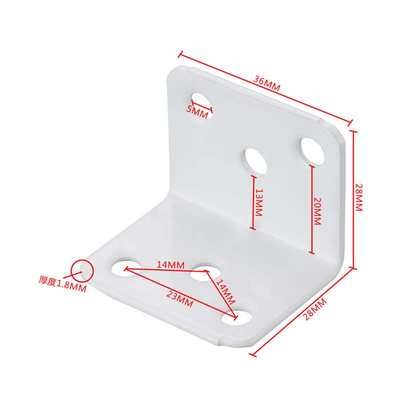 新品6孔b角码白色电镀加厚整体橱柜家俱固定连接件柜子90度L型直