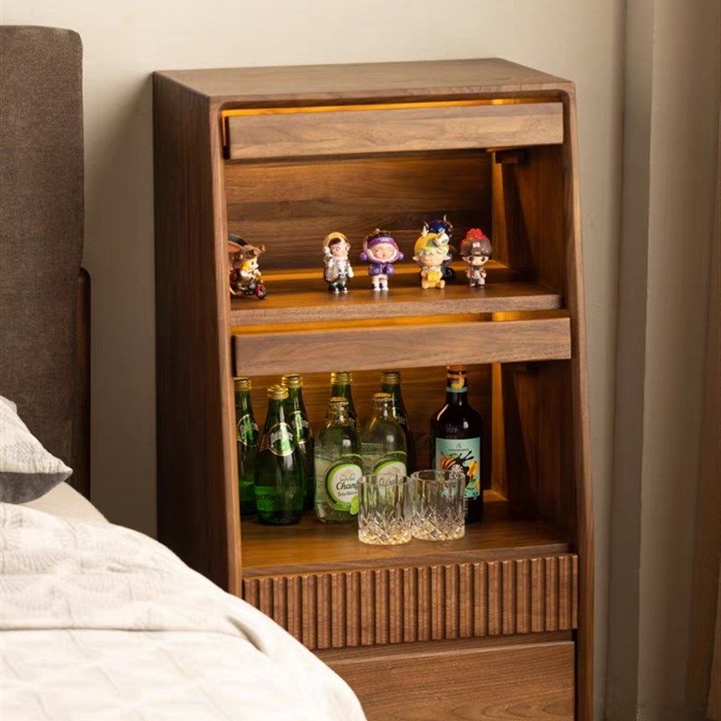 北美黑胡桃木电视边柜客厅实木家具沙发立柜翻盖玻璃门柜子斗柜,住宅家具,家用陈列柜,淘宝优惠券,粉丝福利购,淘宝优惠卷