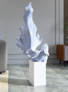 锦鲤喜庆鱼落地摆件轻奢客厅家居装饰品电视柜沙发旁开业乔迁礼物