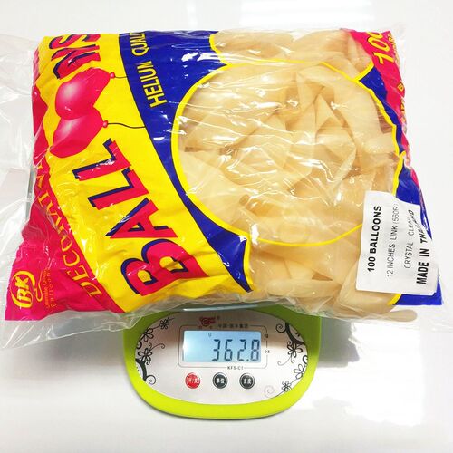 泰国BK12寸大尾巴透明气球婚庆装E饰布置亮片透明气球中国总代理