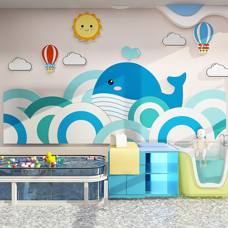 海洋踢脚线贴纸幼儿园环创主题墙面装饰母婴店内婴儿游泳馆护墙板,家居饰品,文化墙贴,淘宝优惠券,粉丝福利购,淘宝优惠卷