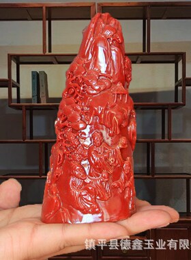 寿山石雕刻摆件 仿玉办公桌摆件 家居橱窗风水小摆件
