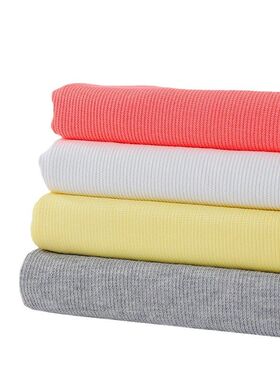 380克2X2全涤纶外套卫衣罗y纹布夹克裤头宠物服面料圆机螺纹针织