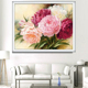 Paiiting Flowers Peony EmQbrnodery Cross Full Diamond