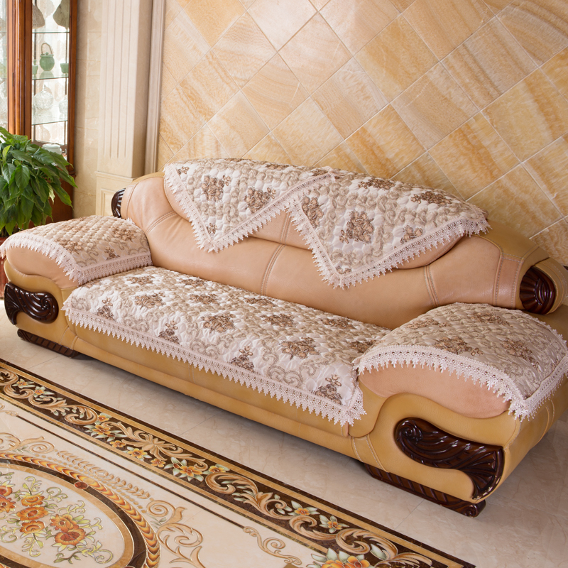 老式真皮沙发防滑沙发垫子2021新款四季款欧式皮沙发专用套罩坐垫