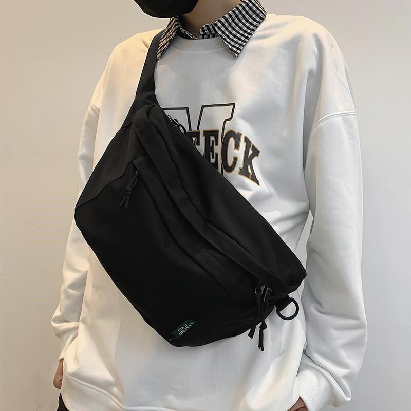 斜挎包男款腰包2024新款大容量胸包女运动背包男生单肩休闲小挎包