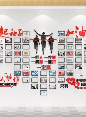QD4D员工天地风l采文化墙企业文化办公室装饰标语照片团队荣誉展