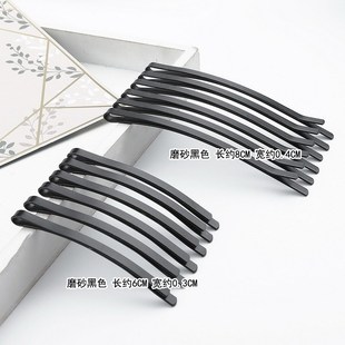 12个卡子黑色发夹一字夹发卡小夹子装边夹碎头发刘海夹弧度大新款