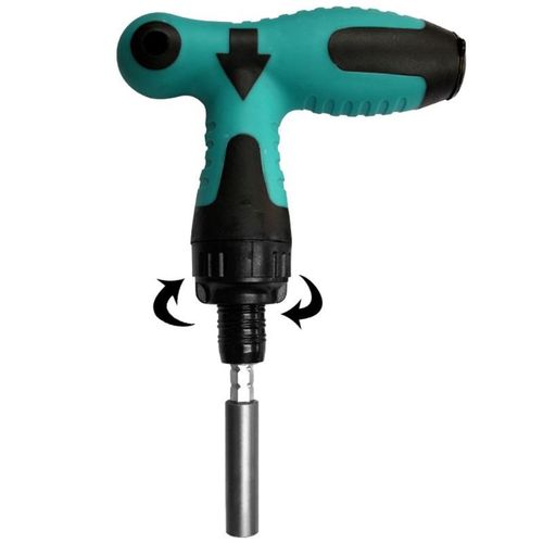 7pcs Ratchet Screwdriver Set T Type Wrench S2 Bit Multifunct