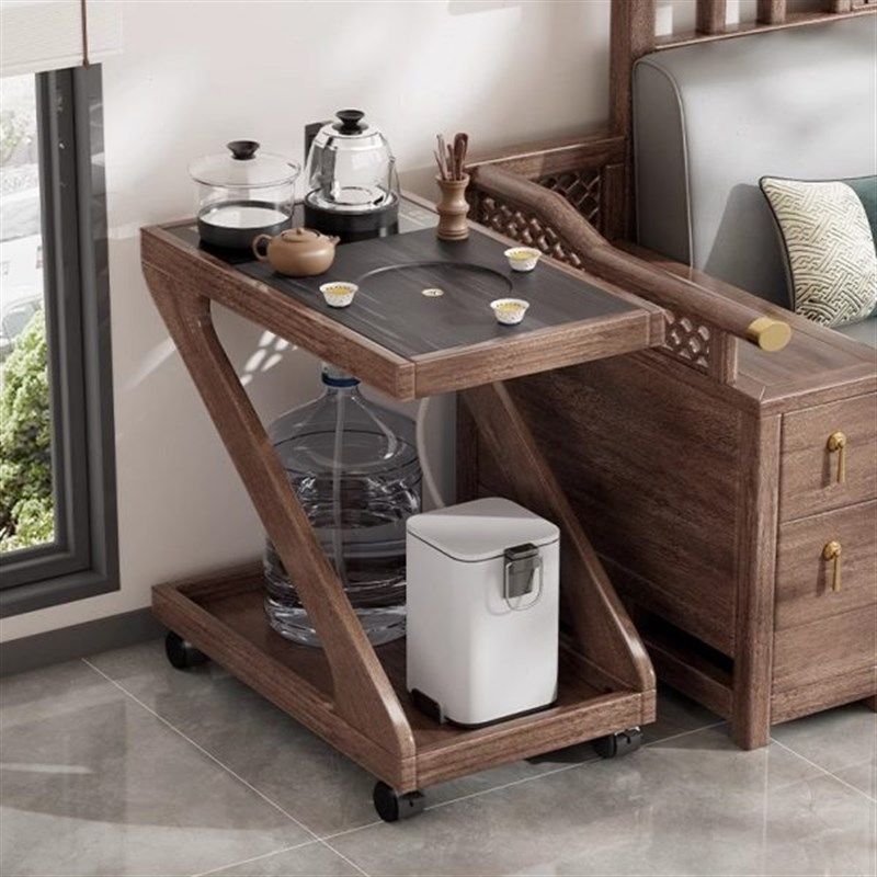 恬梦家居新中式家用小茶车客厅沙发边几阳台一米茶桌实木移动茶台,住宅家具,移动边几/推车,淘宝优惠券,粉丝福利购,淘宝优惠卷