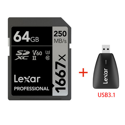 推荐Lexar SD Card 1667X Original 250MB/s  64GB 128GB 256GB S