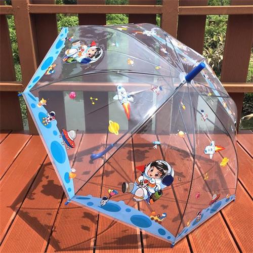 圆角挂钩小学生雨伞上学专用儿童男孩一I年级4岁10岁手动透明长柄